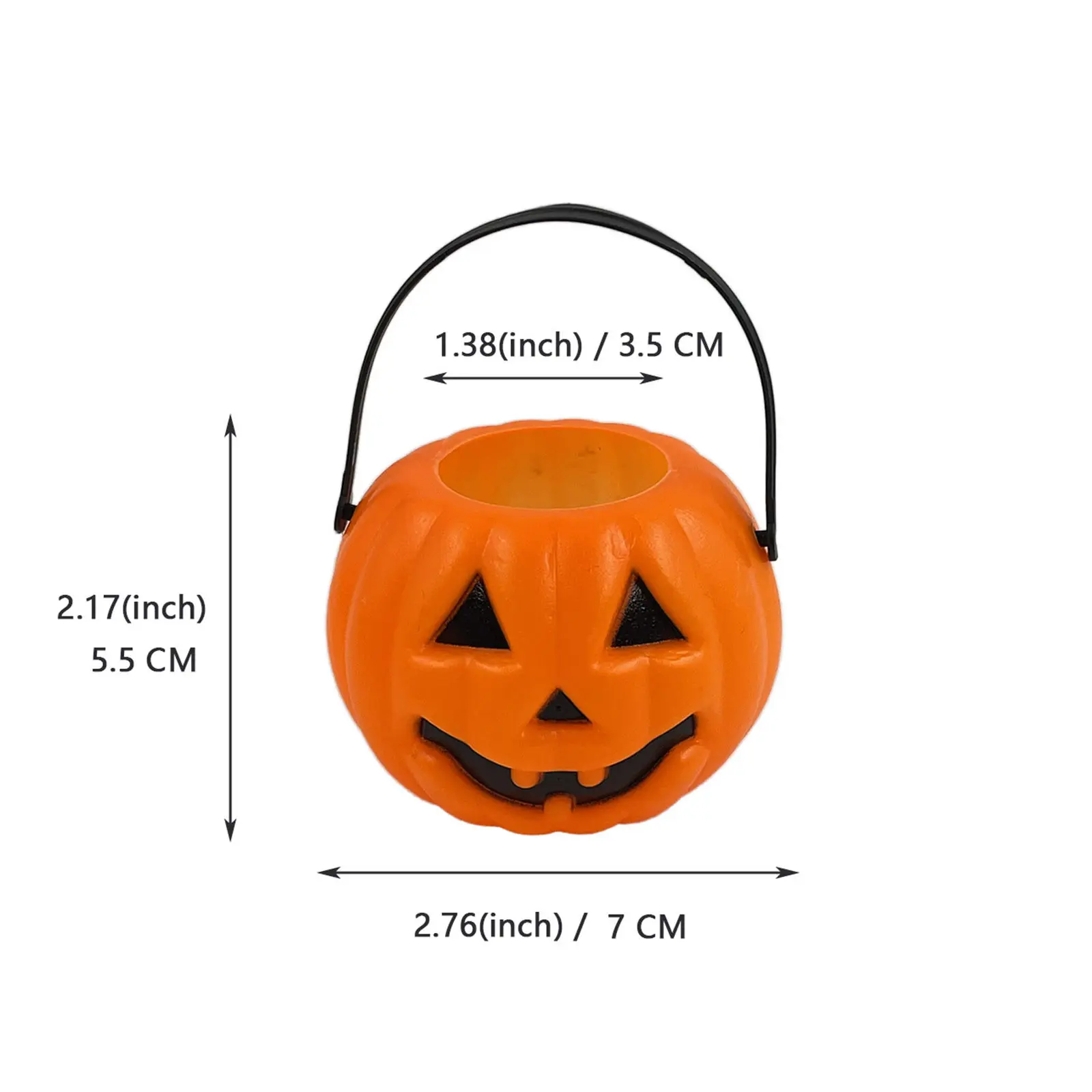 24pcs Halloween Pumpkin Bucket Portable Plastic Candy Basket Trick Or Treat Kids Gift Packaging Halloween Party Decor Supplies