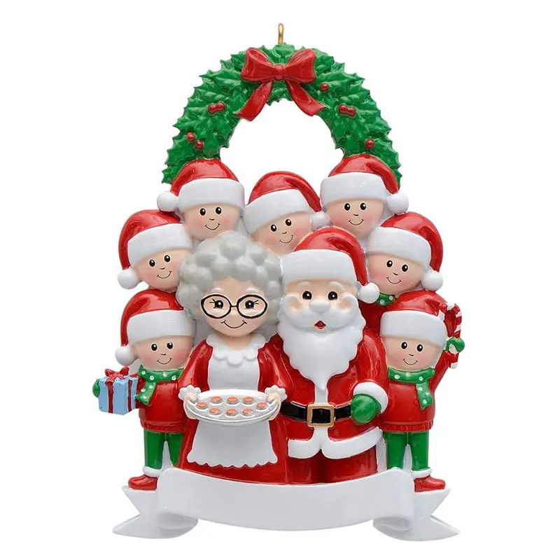 Cute Christmas Resin Family Ornament Personalized Reindeer Family Christmas Tree Pendant Household Hanging Decoration Pendant