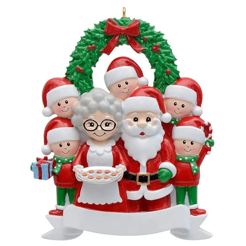 Cute Christmas Resin Family Ornament Personalized Reindeer Family Christmas Tree Pendant Household Hanging Decoration Pendant