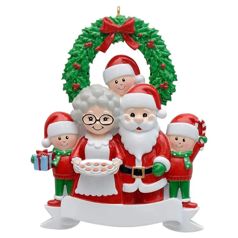 Cute Christmas Resin Family Ornament Personalized Reindeer Family Christmas Tree Pendant Household Hanging Decoration Pendant
