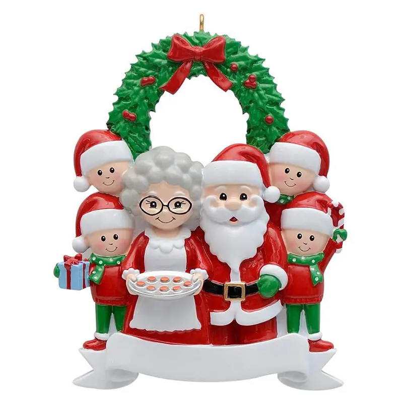 Cute Christmas Resin Family Ornament Personalized Reindeer Family Christmas Tree Pendant Household Hanging Decoration Pendant