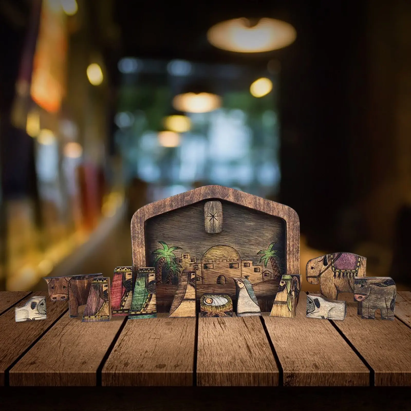 Wooden Jesus Puzzles Nativity Set Nativity Puzzle With Wood Burned Design Jigsaw Puzzle Game For Adults And Kids Desk Figurines