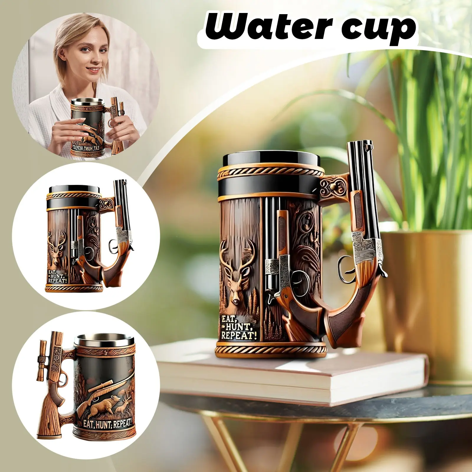 Vintage Mug Coffee Cup Gift Cup Double Wall Drinking Mug Metal Insulated Bar Drinking Gothic Wine Set Stainless Steel Wine Glass