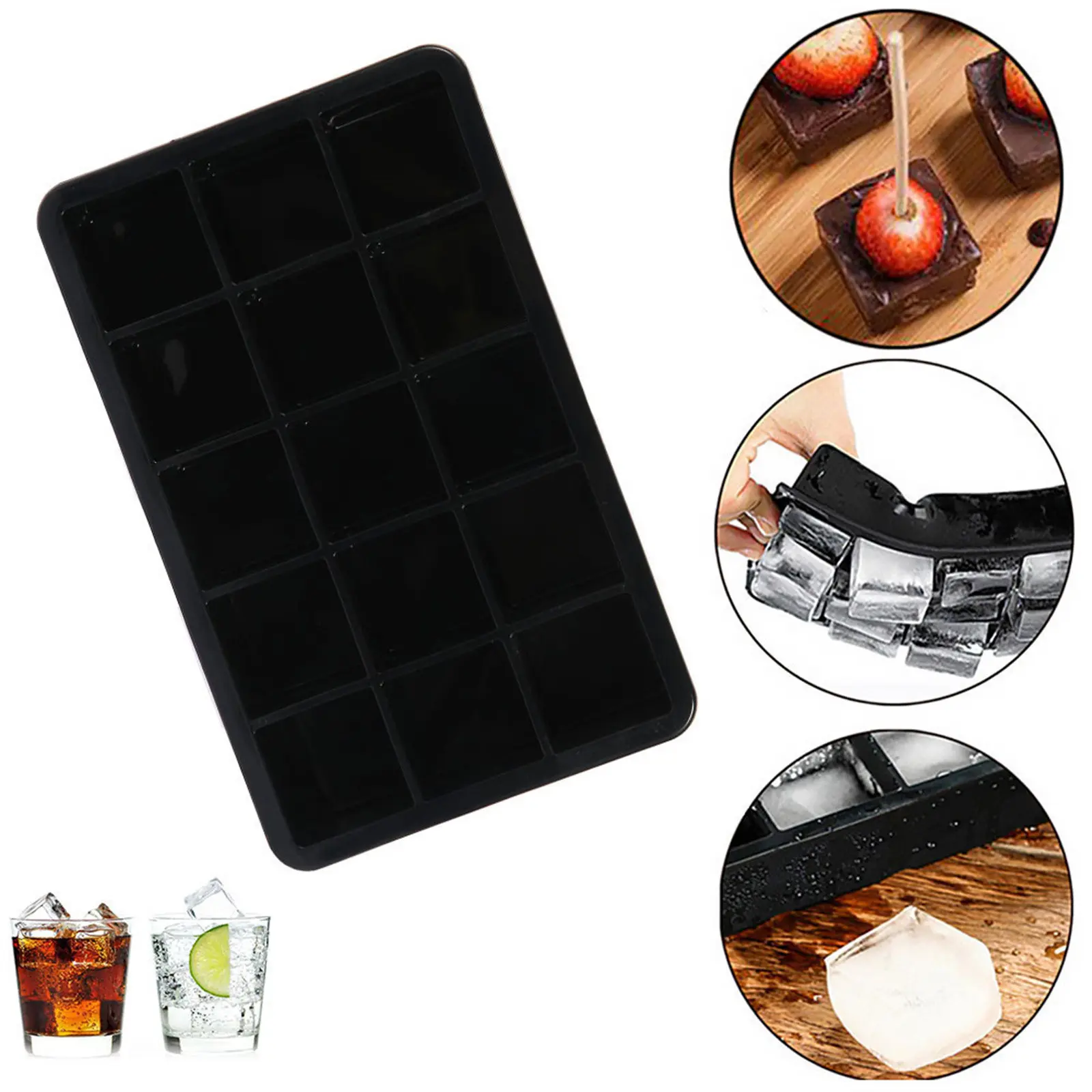 15 Grid Silicone Ice Tray Evenly Freezes Summer Ice Cubes For Making Household Square Ice Mold Easy Demolding Creative Diy Silic