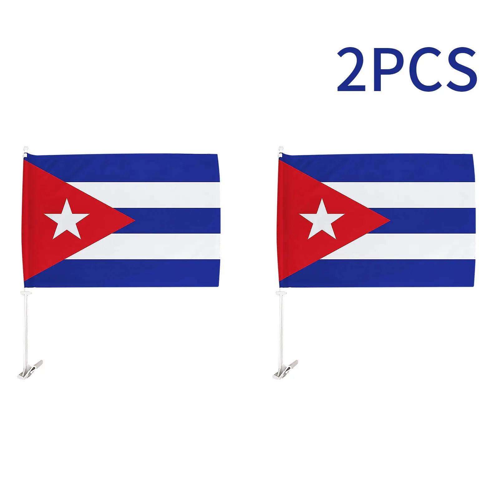 2PC Cuba Car Window Vehicle Flag For Truck SUV Bus UV Resistant Outdoor Advertising Hanging Banner Decoration Flying Flags Decor