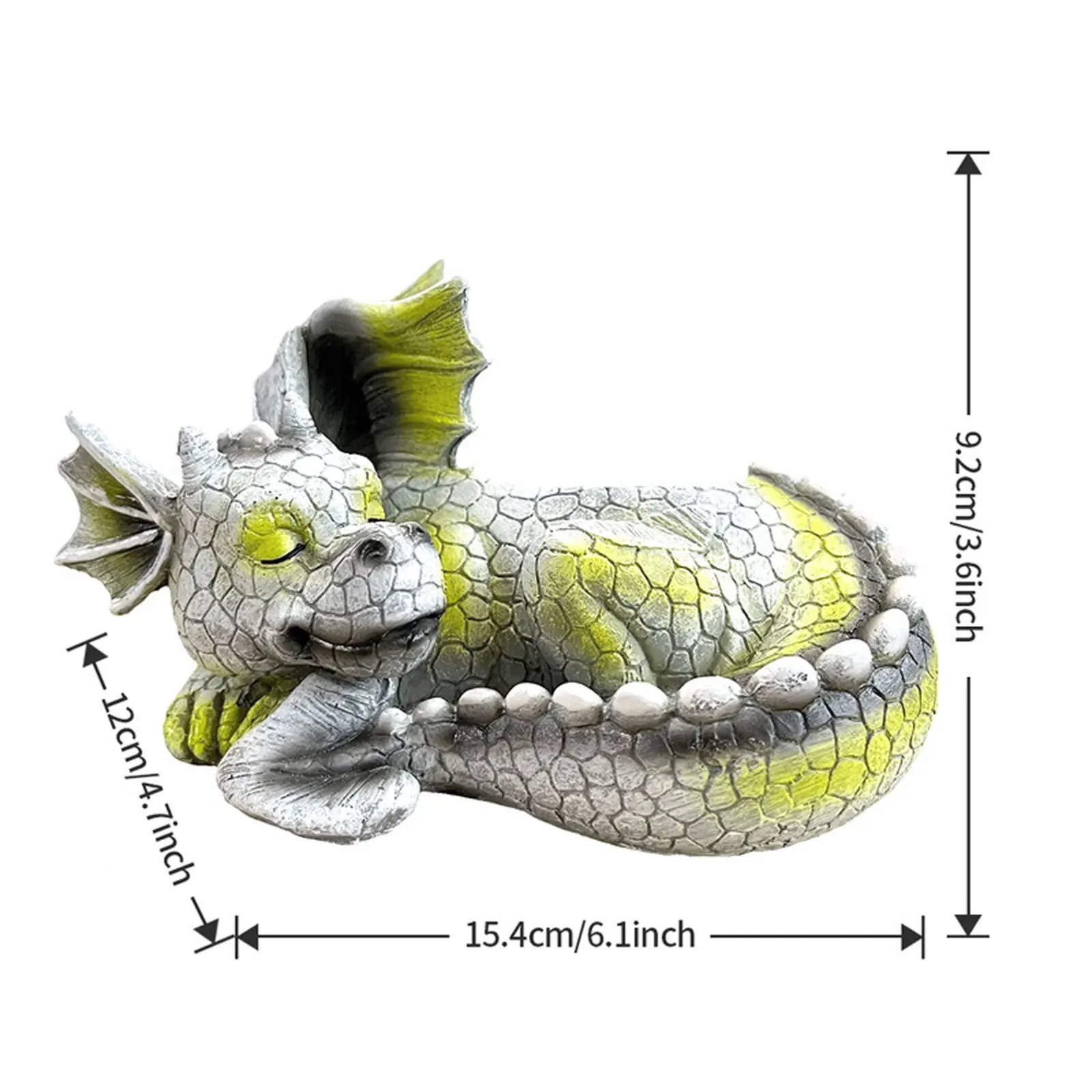 Garden Dragon Statue Adorable Baby Resin Dragon Figurine Ornament Gift Large Dragon Figurine with Lamp Sleeping Dragon Figurines