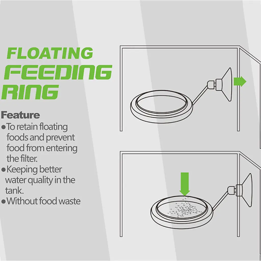 Feeding Ring Aquarium Fish Tank Station Floating Fish Feeding round Food Tary Feeder Square/Circle Home Fish feeding frame