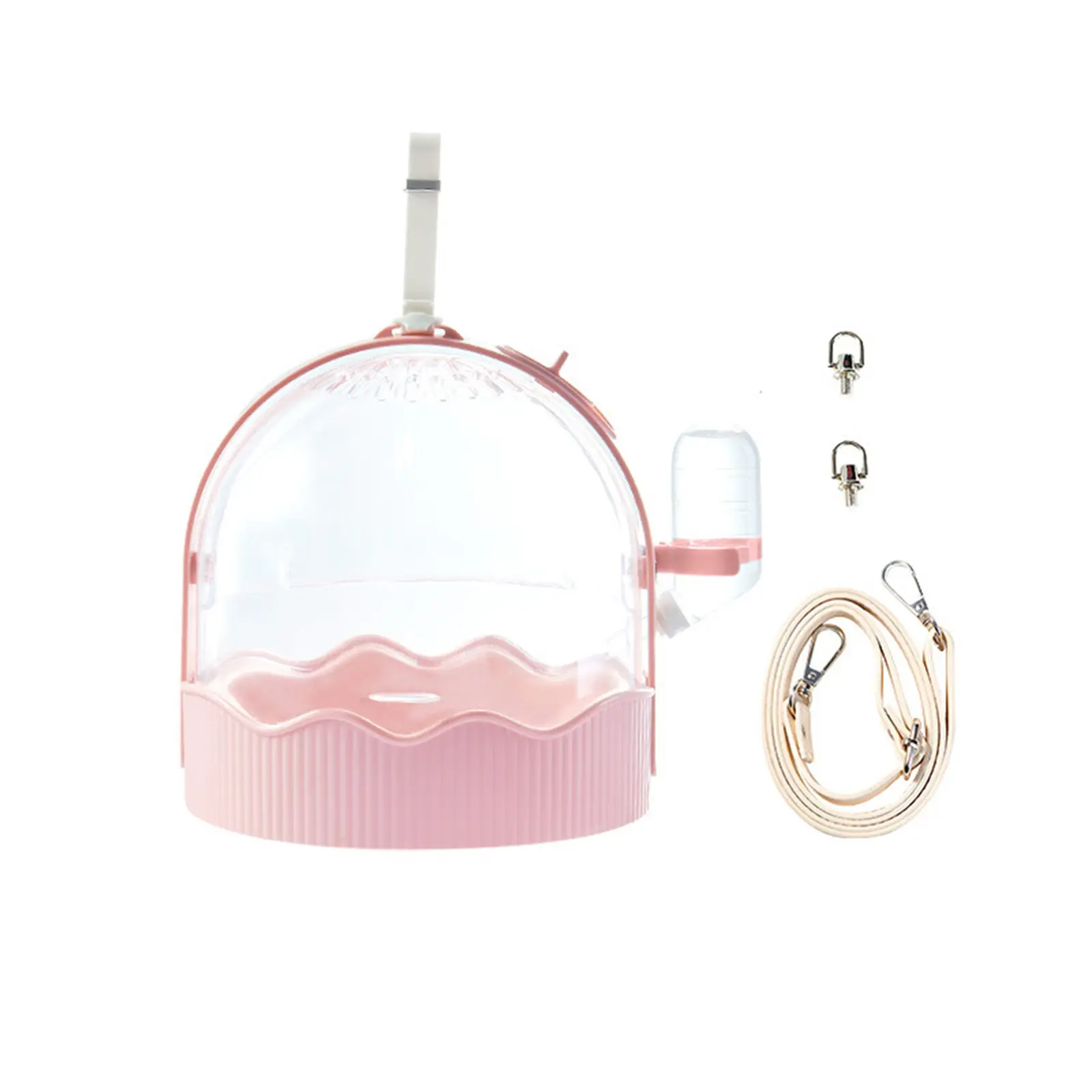 Portable Parrots Carry Cage Large Space Bird Carry Case Small Pet Transport Cage Outdoor Birds Breathable Carrier with Drinker