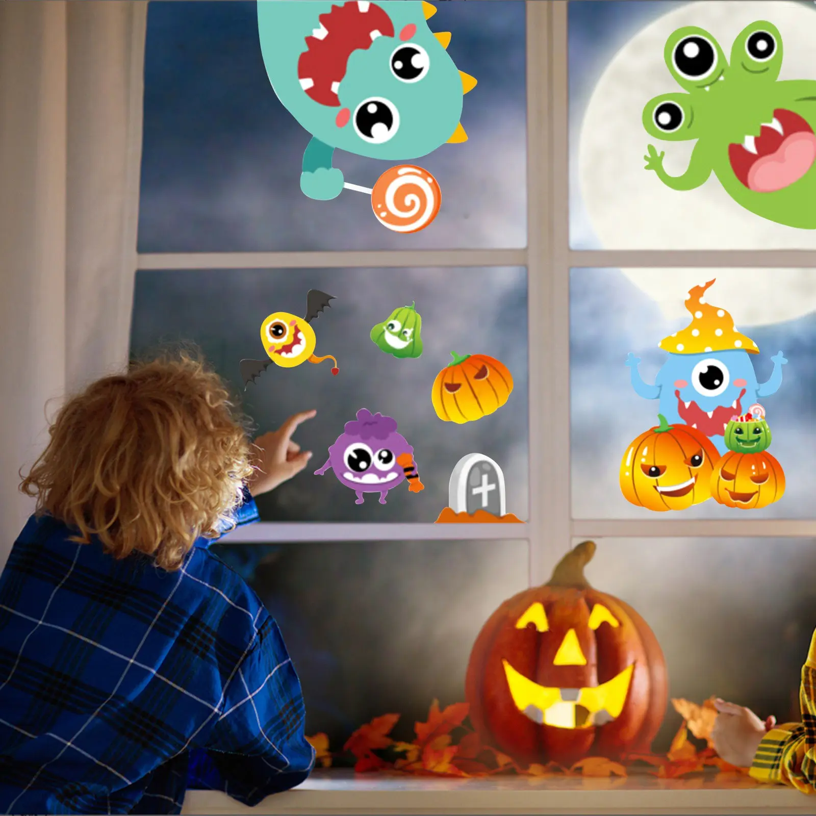 Halloween Window Stickers Halloween Window Clings Decals for Halloween Party Decoration Glass Windom Indoor Outdoor Home Decor