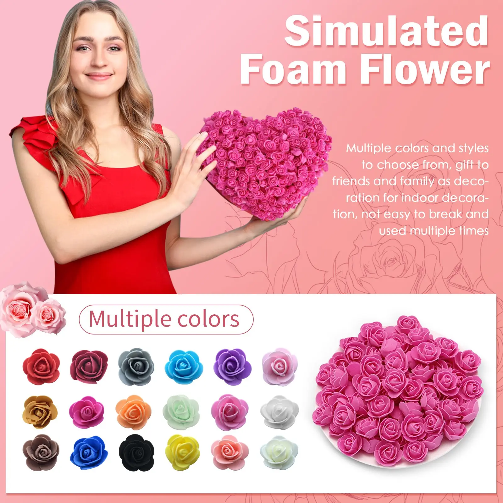 50/100pcs 3.5cm PE Mini Artificial Flowers for Home Wedding Decor Accessories Fake Foma Scrapbooking Bubble Bears Decorative