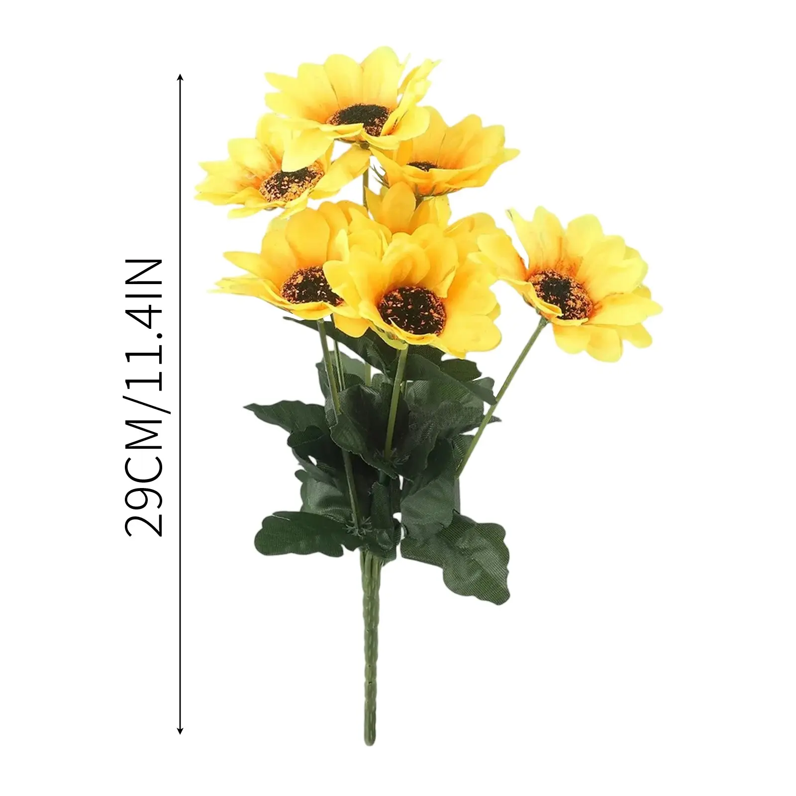 7 Heads Sunflower Artificial Flowers Bouquets Realistic Outdoor Gardens Autumn Decoration Home Floral Arrangement Wedding Decor