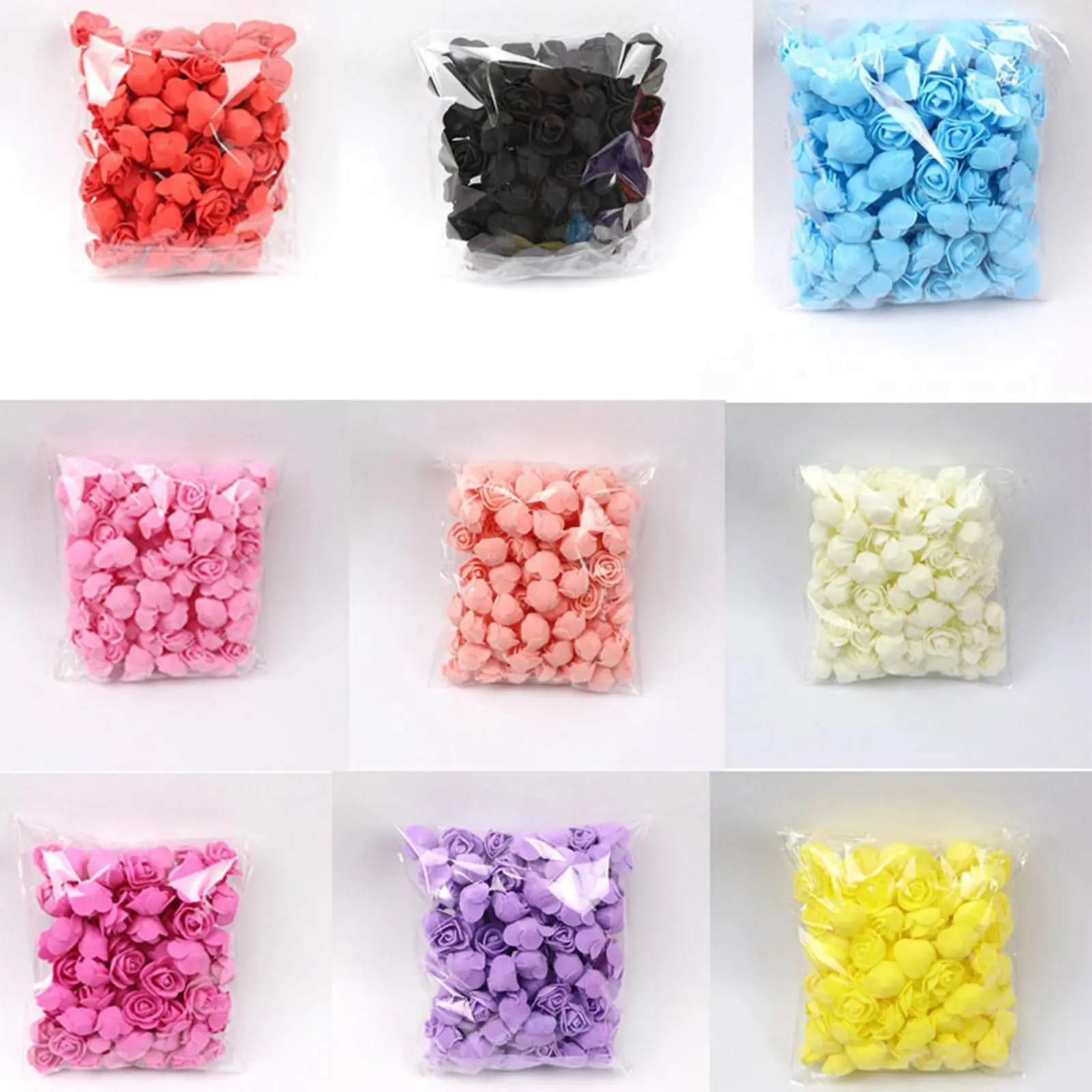 50/100pcs 3.5cm PE Mini Artificial Flowers for Home Wedding Decor Accessories Fake Foma Scrapbooking Bubble Bears Decorative