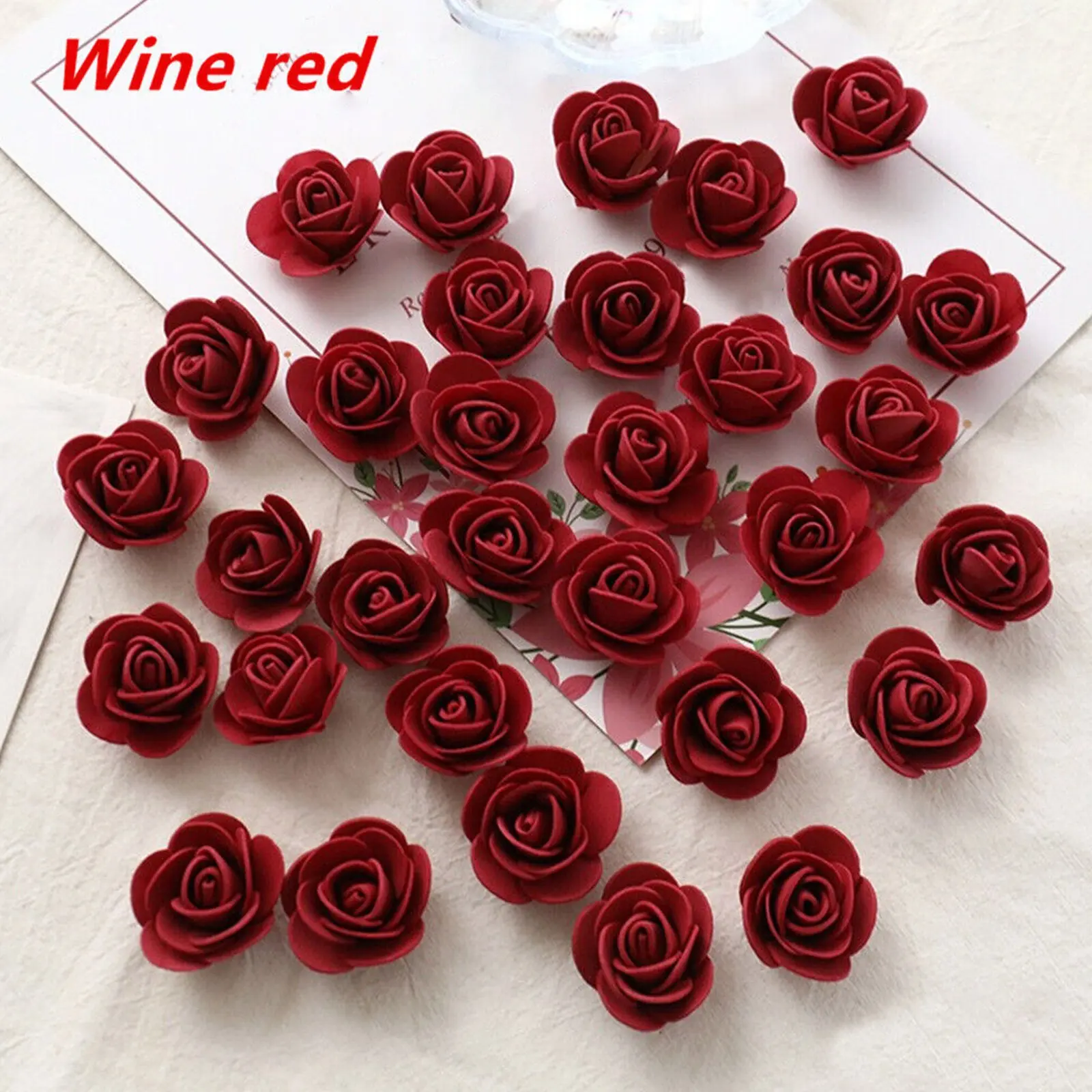 50/100pcs 3.5cm PE Mini Artificial Flowers for Home Wedding Decor Accessories Fake Foma Scrapbooking Bubble Bears Decorative