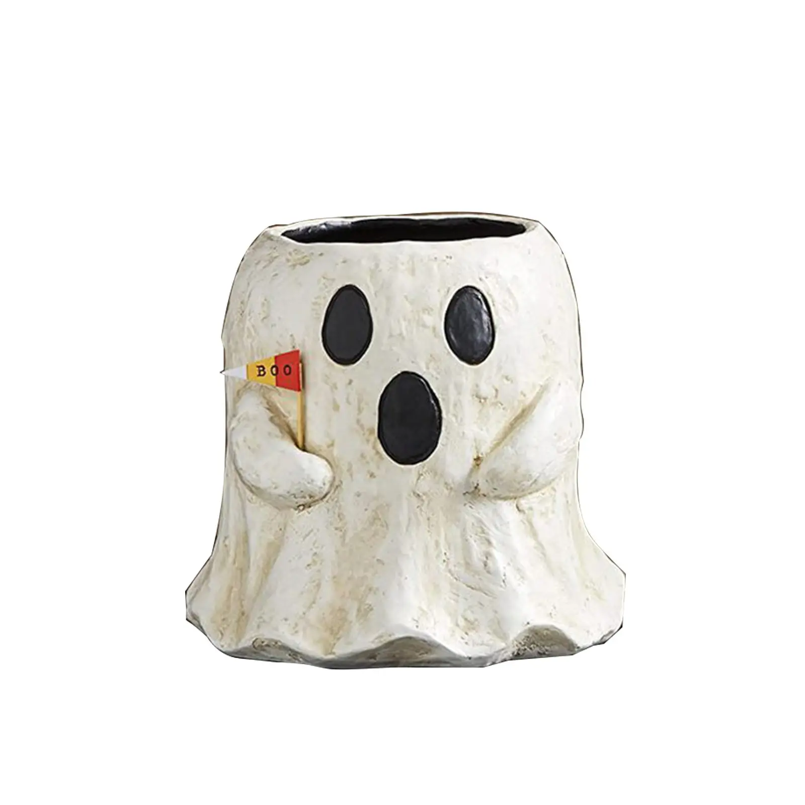 Cute Ghost Design Flower Pot Succulent Halloween Ghost Planter Flower Pot Ghost Figurine Ornaments Decor For Courtyard Porch
