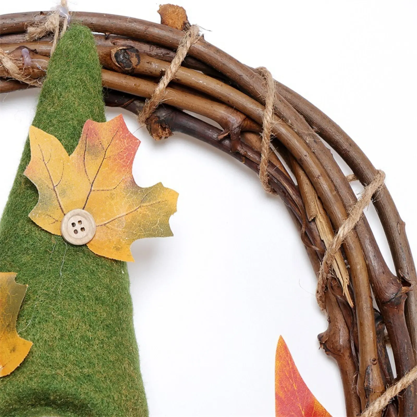 Autumn And Winter 2024 Thanksgiving Harvest Lamp Decoration Maple Leaf Faceless Old Man Doll Vine Wreath Garland Decoration