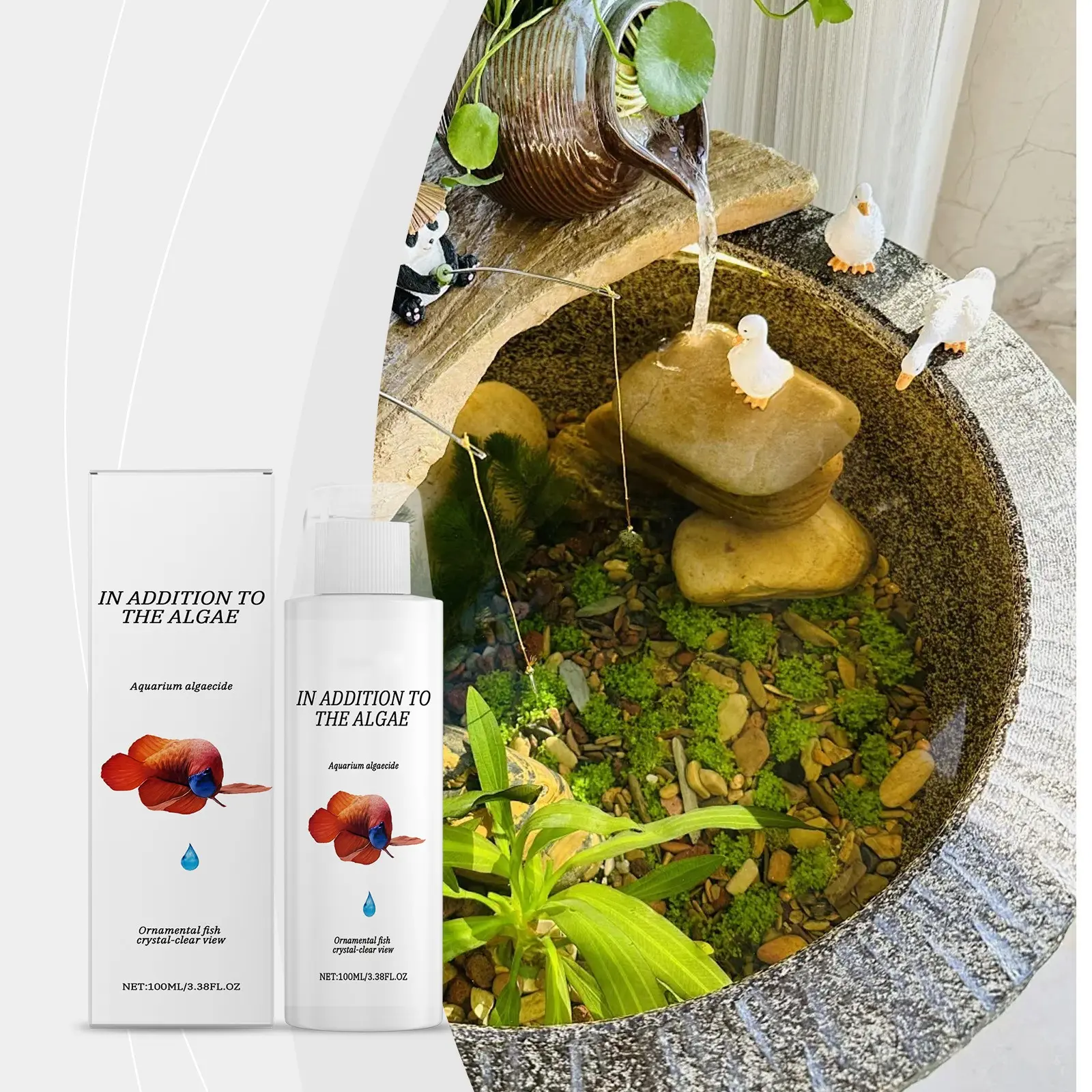 Aquarium Algaes Remover Fish Tank Water Cleaner Reduces Waste Sludge Restores Water Quality 100ml