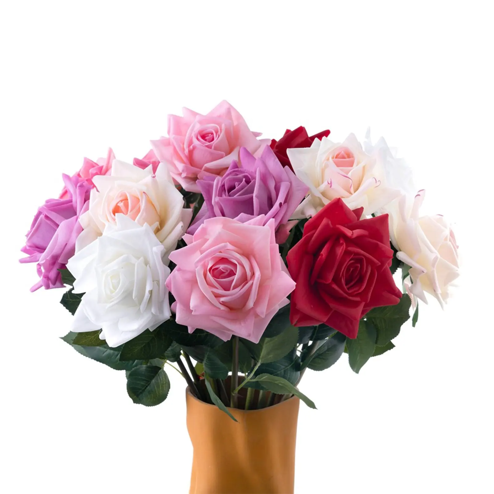Artificial Pink Rose Bouquet Flower Wedding Bridal Photography Props Home Garden Decoration Simulation Silk Rose Bouquet