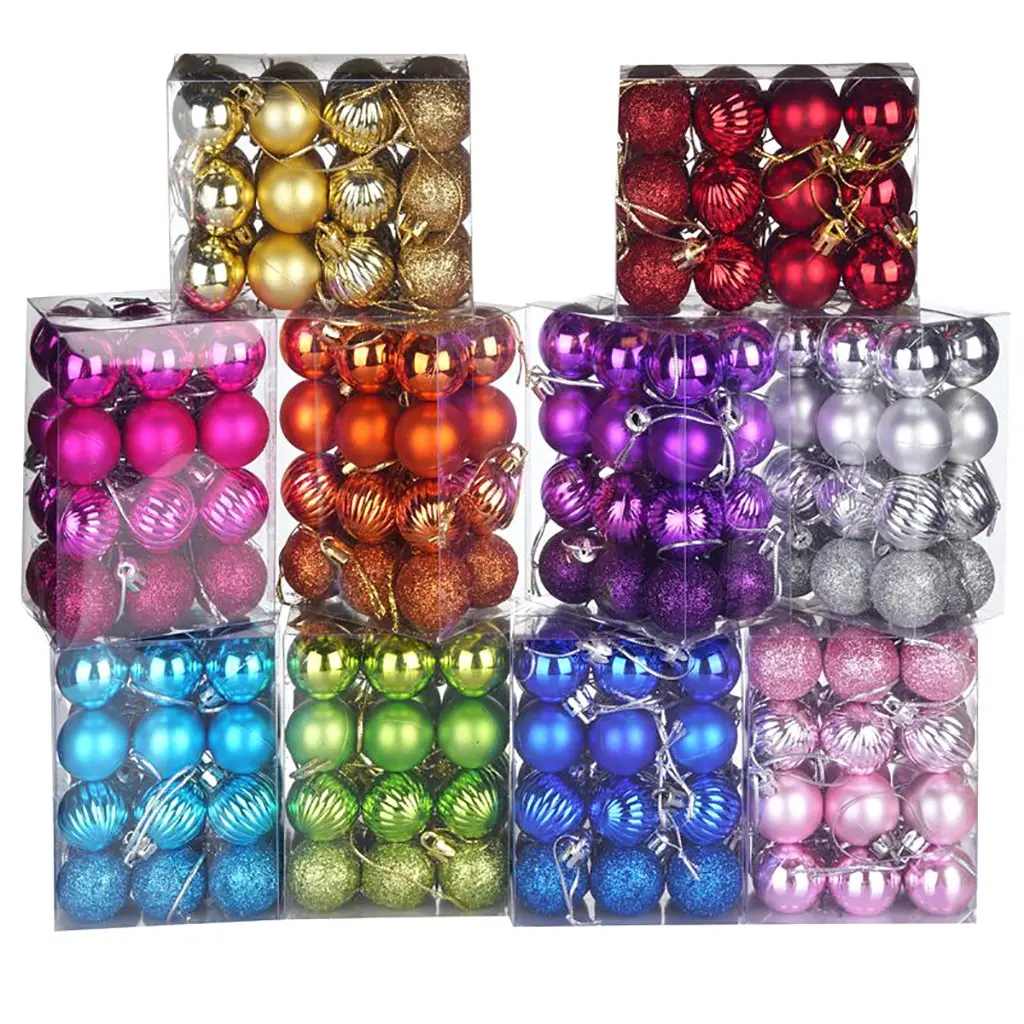30mm Christmas Xmas Tree Ball Bauble Hanging Home Party Ornament Decor 24pc Tree Decoration Balls Xmas Party Hanging Pendant