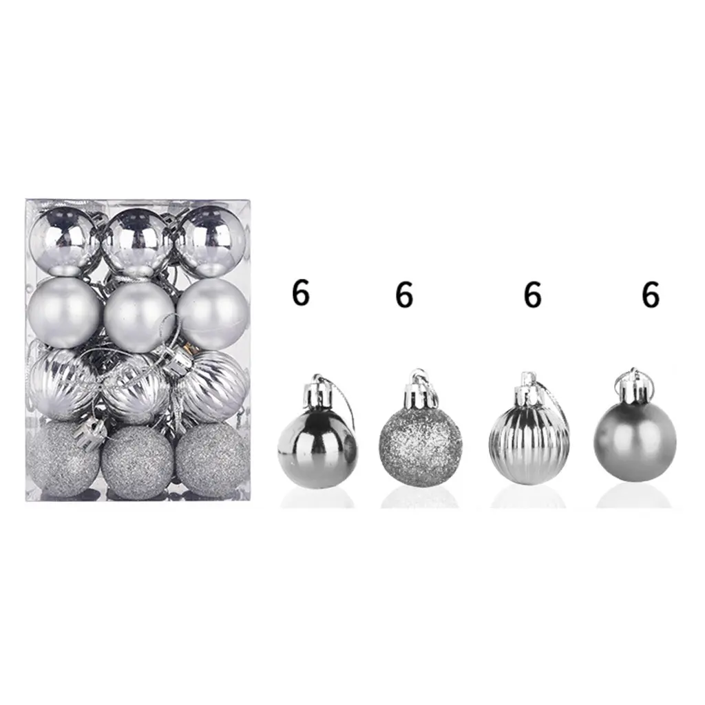 30mm Christmas Xmas Tree Ball Bauble Hanging Home Party Ornament Decor 24pc Tree Decoration Balls Xmas Party Hanging Pendant
