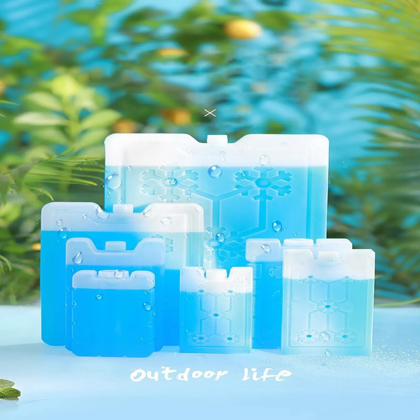 Food Cooling Ice Crystal Box Reusable Portable Fast Cold Pack Outdoor Camping Food Fresh Cooler