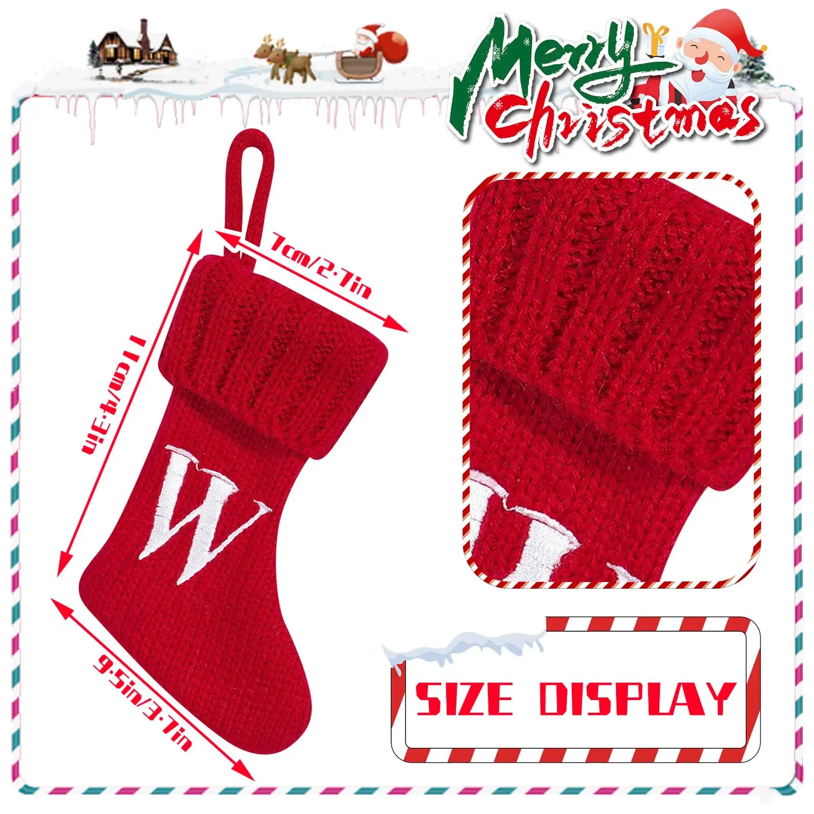 Christmas Socks Pendant Embroidered Children's Candy Bag Letter Christmas Socks Gift Bag Holiday Supplies Christmas Decoration