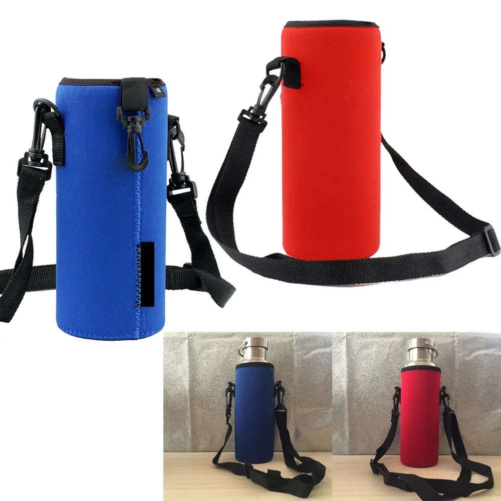 Portable Water Bottle Carrier Sports Insulated Neoprene Holder Pouch Bag Strap 550ml Sleeve Shoulder Adjustable S