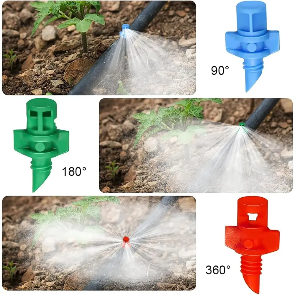 90/180/360 Degree Adjustable Irrigation Dropper, Garden Spray Micro Nozzle, Rotating Nozzle 4/7mm hose Compensation Fog Sprayer