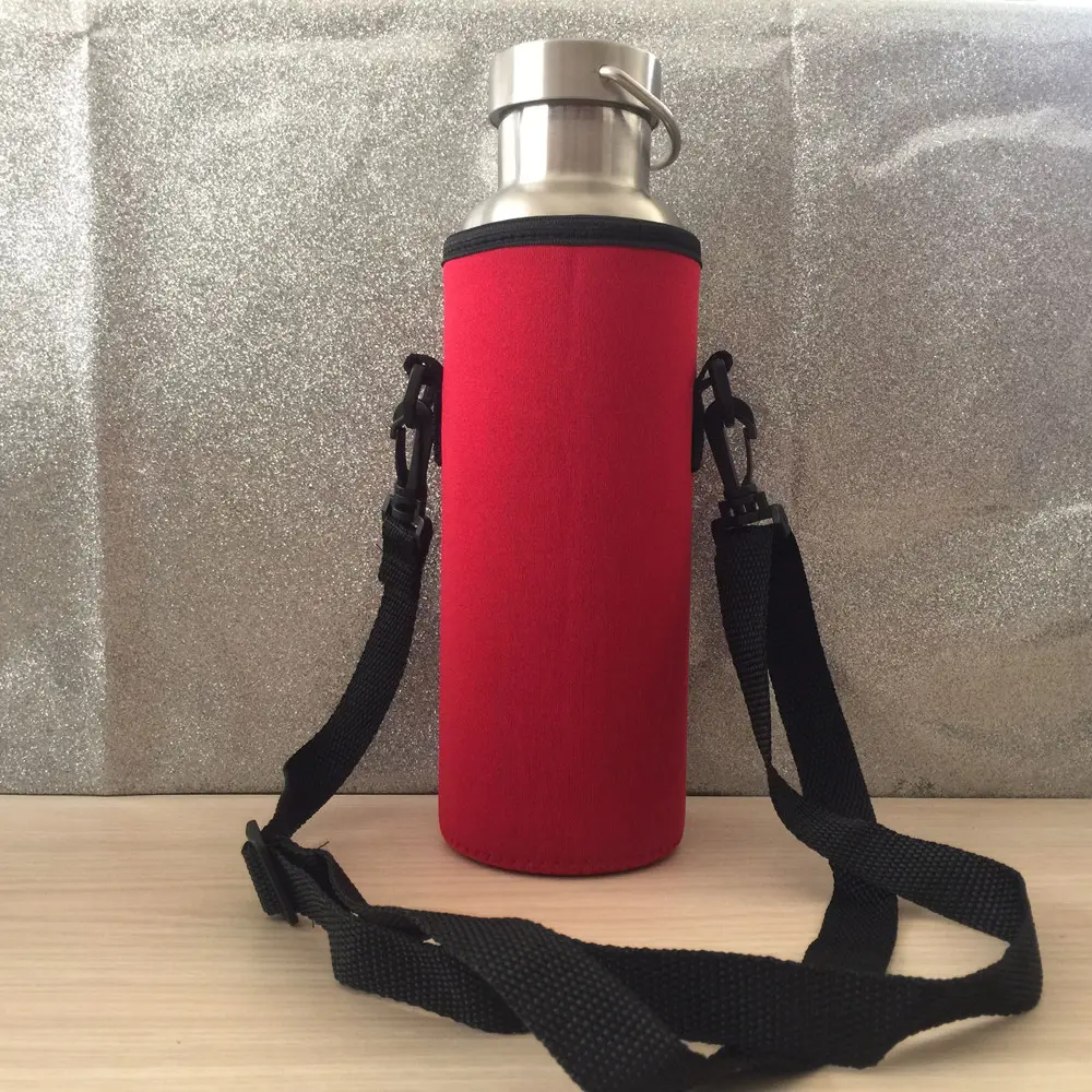 Portable Water Bottle Carrier Sports Insulated Neoprene Holder Pouch Bag Strap 550ml Sleeve Shoulder Adjustable S