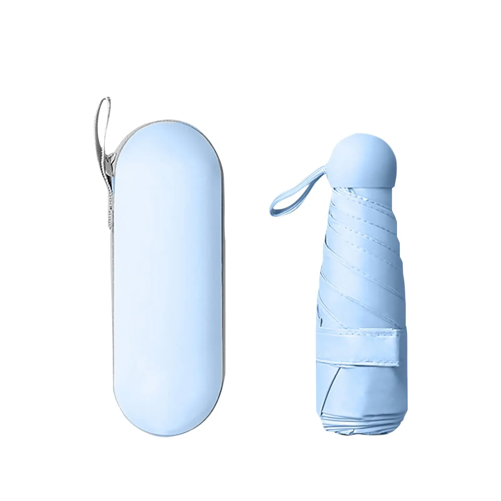 Compact Travel Mini Umbrella Uv Protection Capsule Umbrella 5 Fold Ultra Lightweight Sunshade Umbrellas Protable Manual