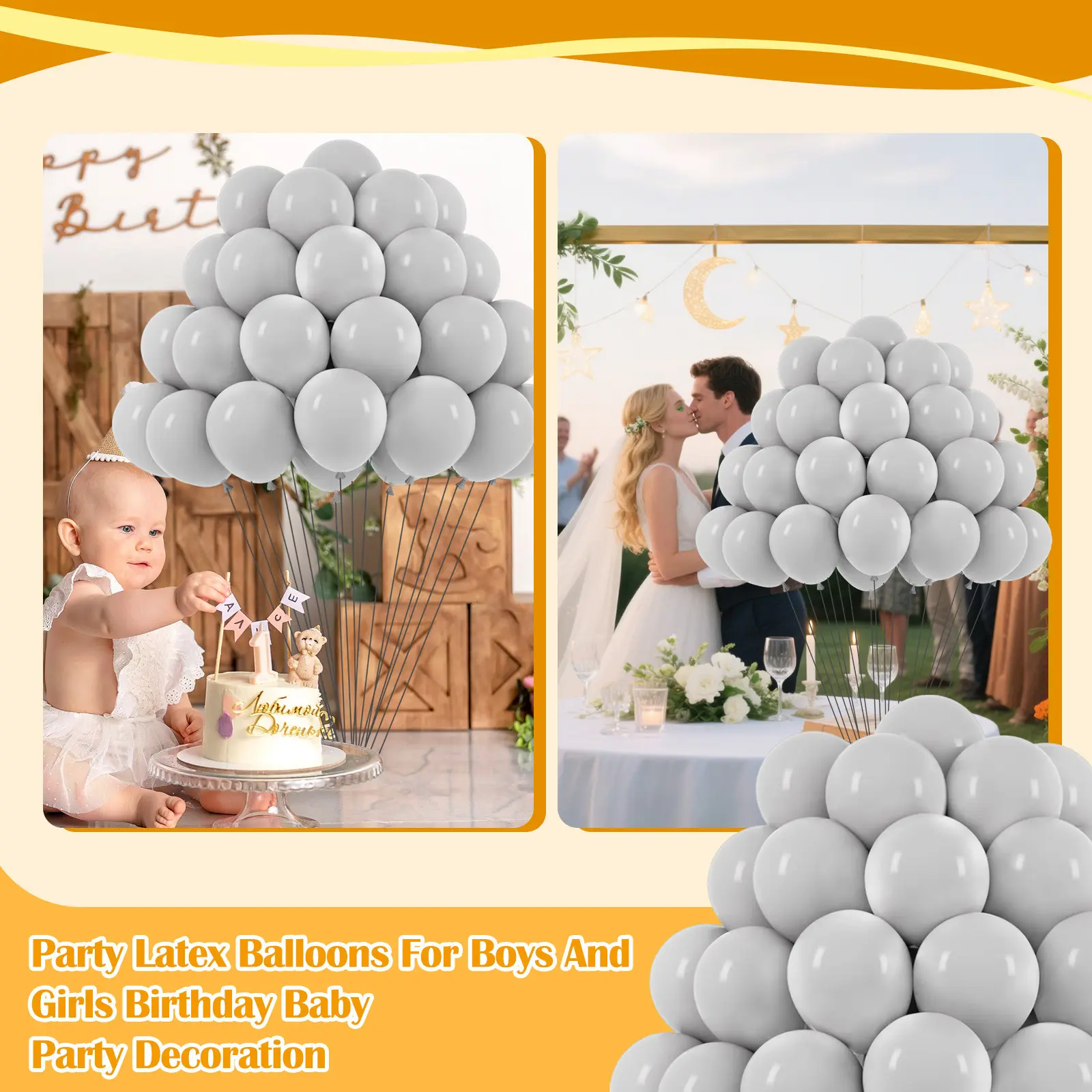 105 Light Balloons 12 Inch Party Latex Balloons For Boys And Girls Birthday Baby Bath Reveal Wedding Sunflower Party Decoration