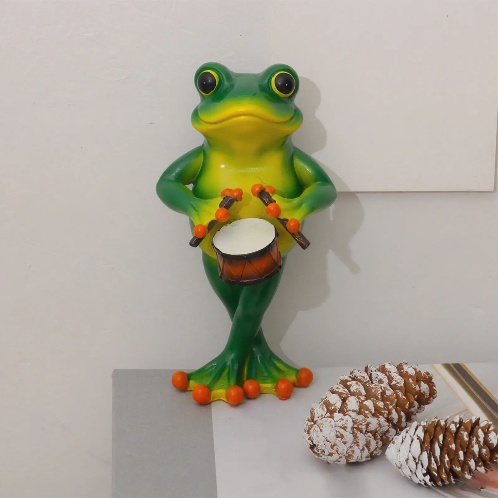 3D Resin Cute Frog Saxophone Animal Figurine Wear A Suit Play The Guitar Frog Craft Home Office Tabletop Decor Ornaments Gift