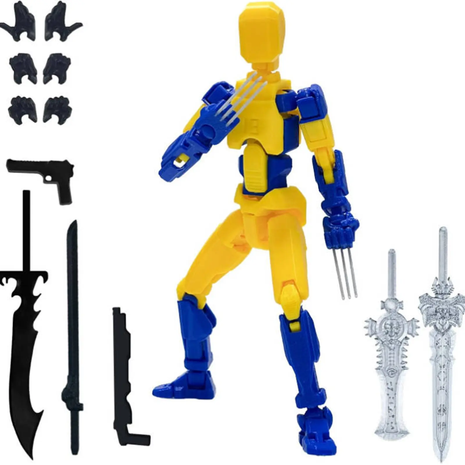 1/2Packs 13 Robot Action Figure with Sports Accessories Set Multi-Jointed Action Figures Action Figure Dummy Desktop Decorations