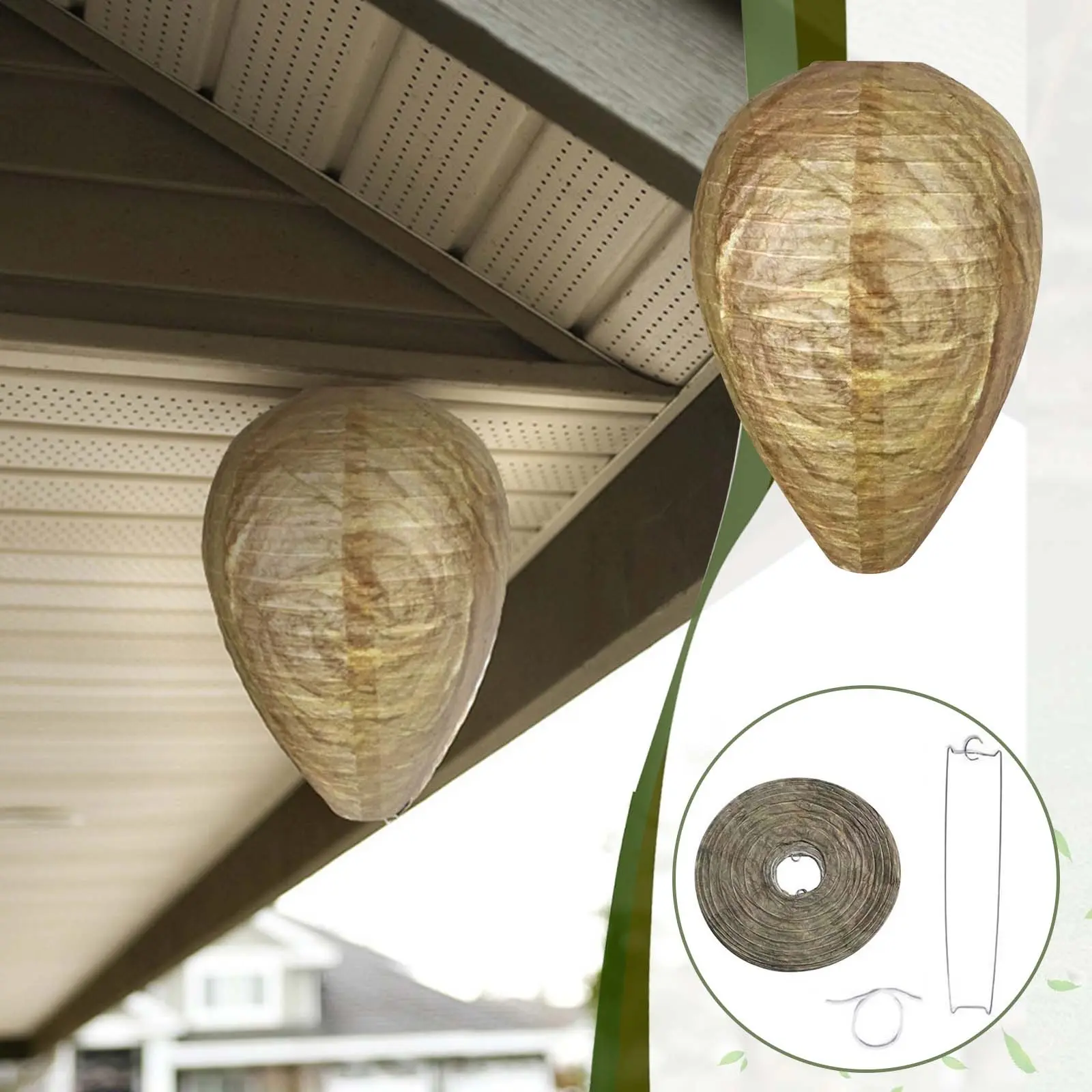 Hanging Wasp Nest Decoy Outdoor Waterproof Fake Wasp Nest Decoy Nest Decoy Hornets Plastic Insects Paper Drive Beehive Lantern