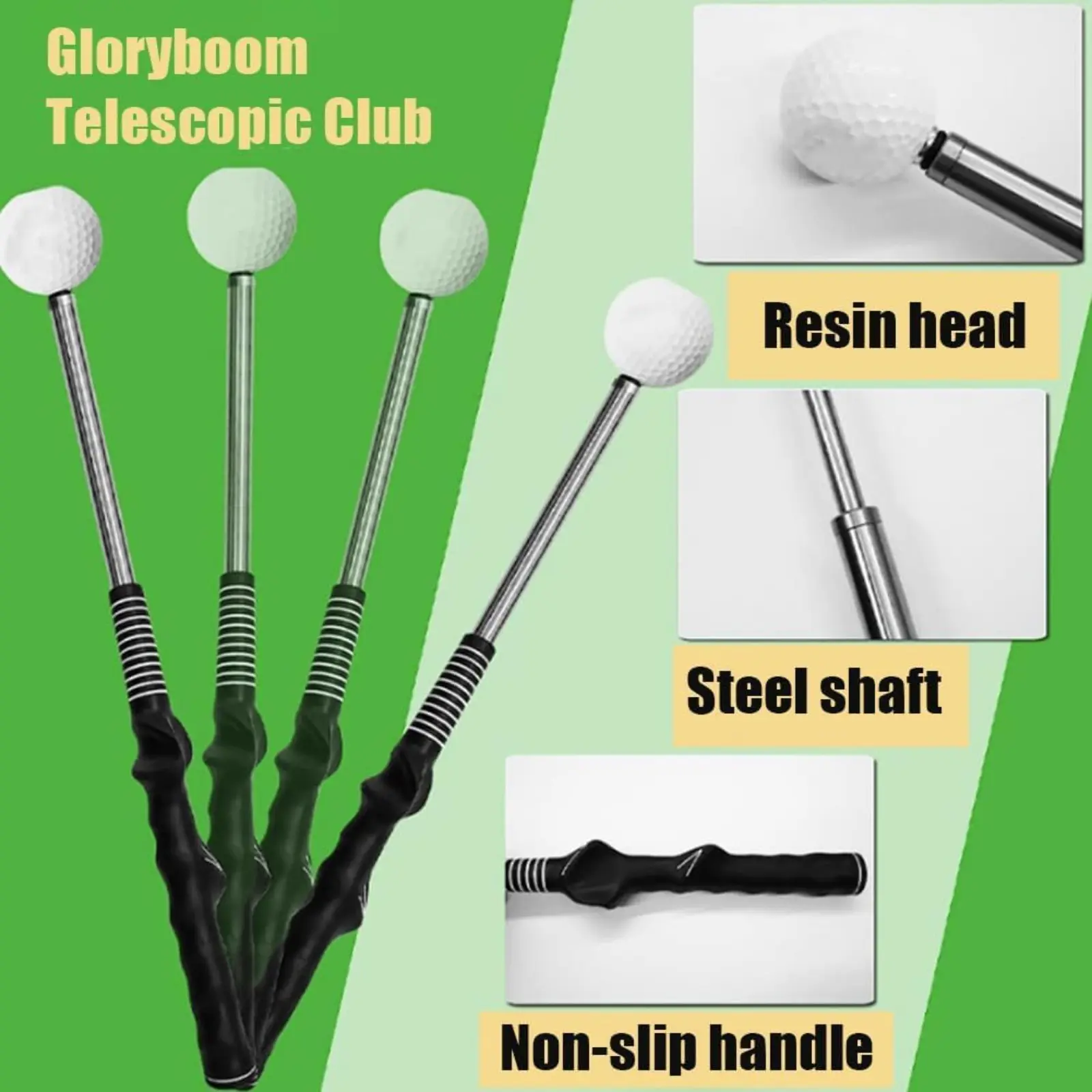 Golf Swing Trainer Beginner Alignment Gesture Correct Wrist Golf Swing Practice Stick Retractable Practice Golf Training Aids