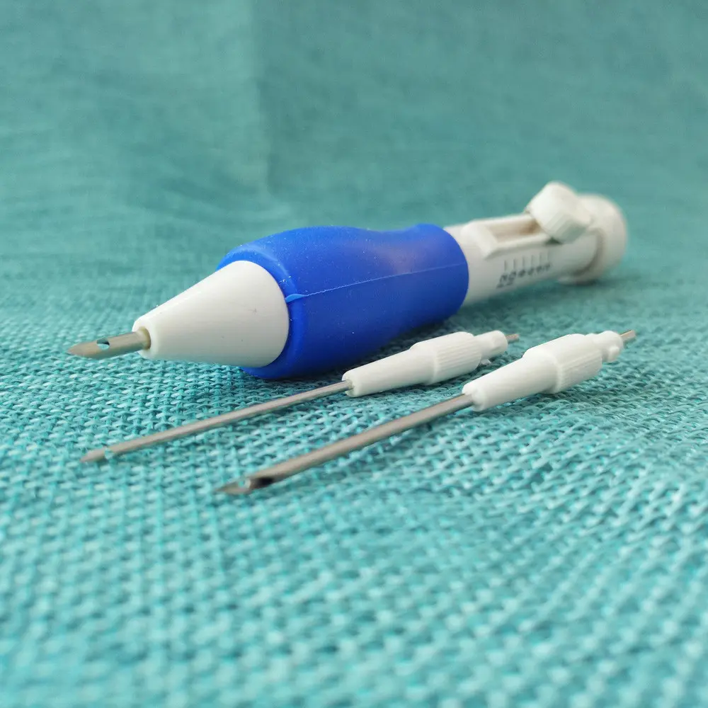 Magic Embroidery Pen Embroidery Needle Weaving Tool Fancy Silica Gel 1Embroidery Pen+4Needles For Embroidery Free Shipping Items