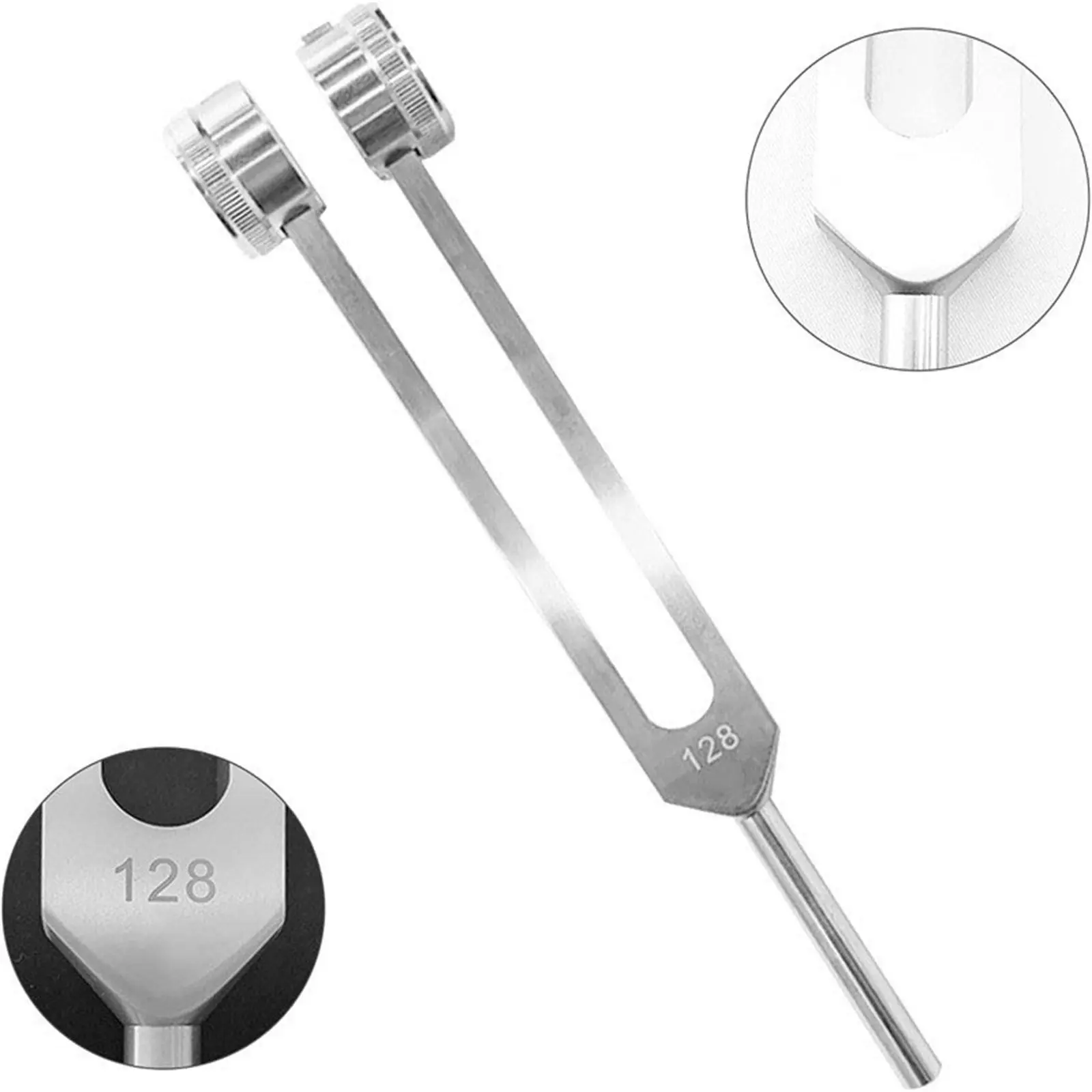 Tuning Fork 128Hz  with Silicone Hammer and Cleaning Cloth Perfect Healing Musical Instrument for Stress Alleviation