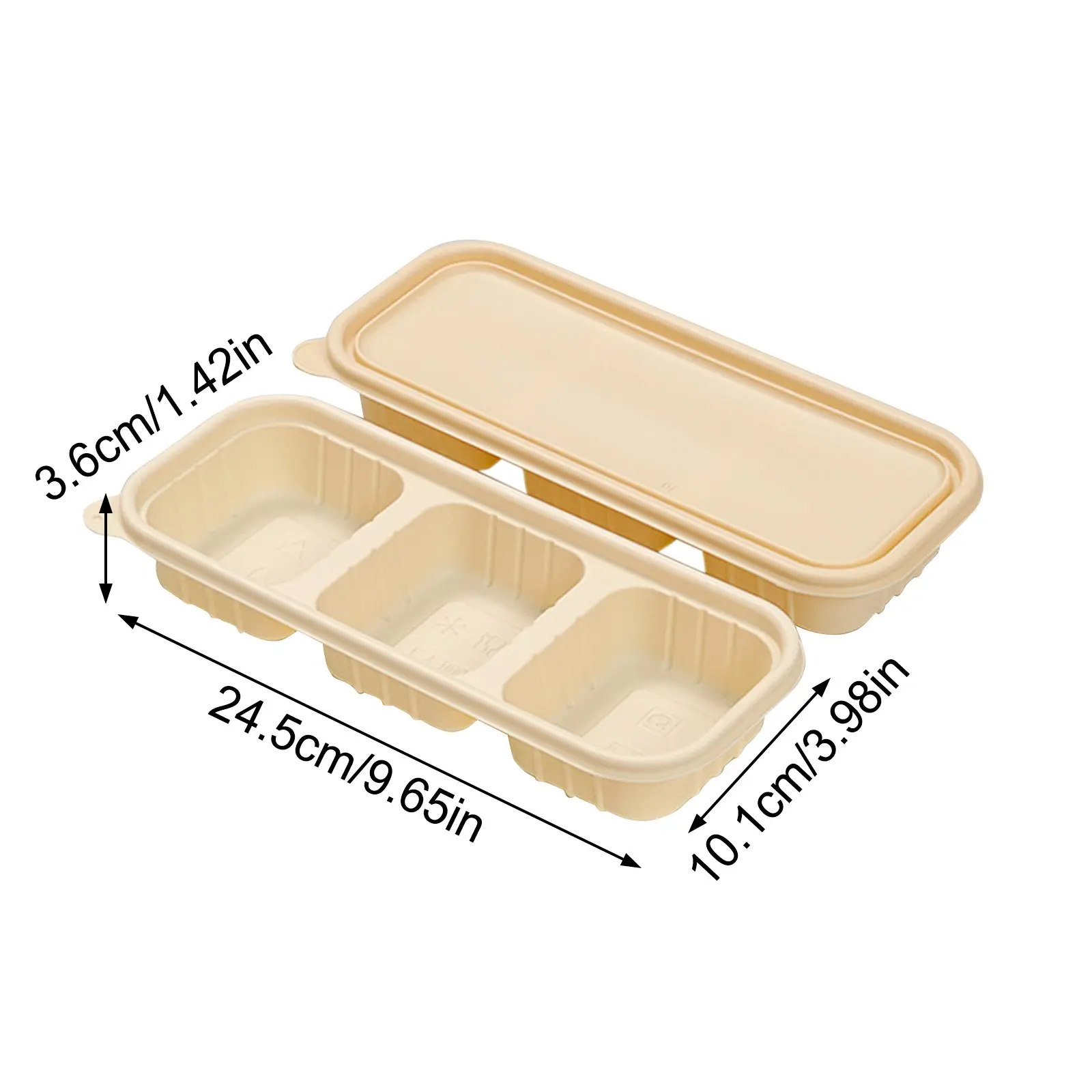 Corn Starch Bio Based  Rectangular Food Box, Takeaway Rice Packaging Box, Light Food Packaging Box