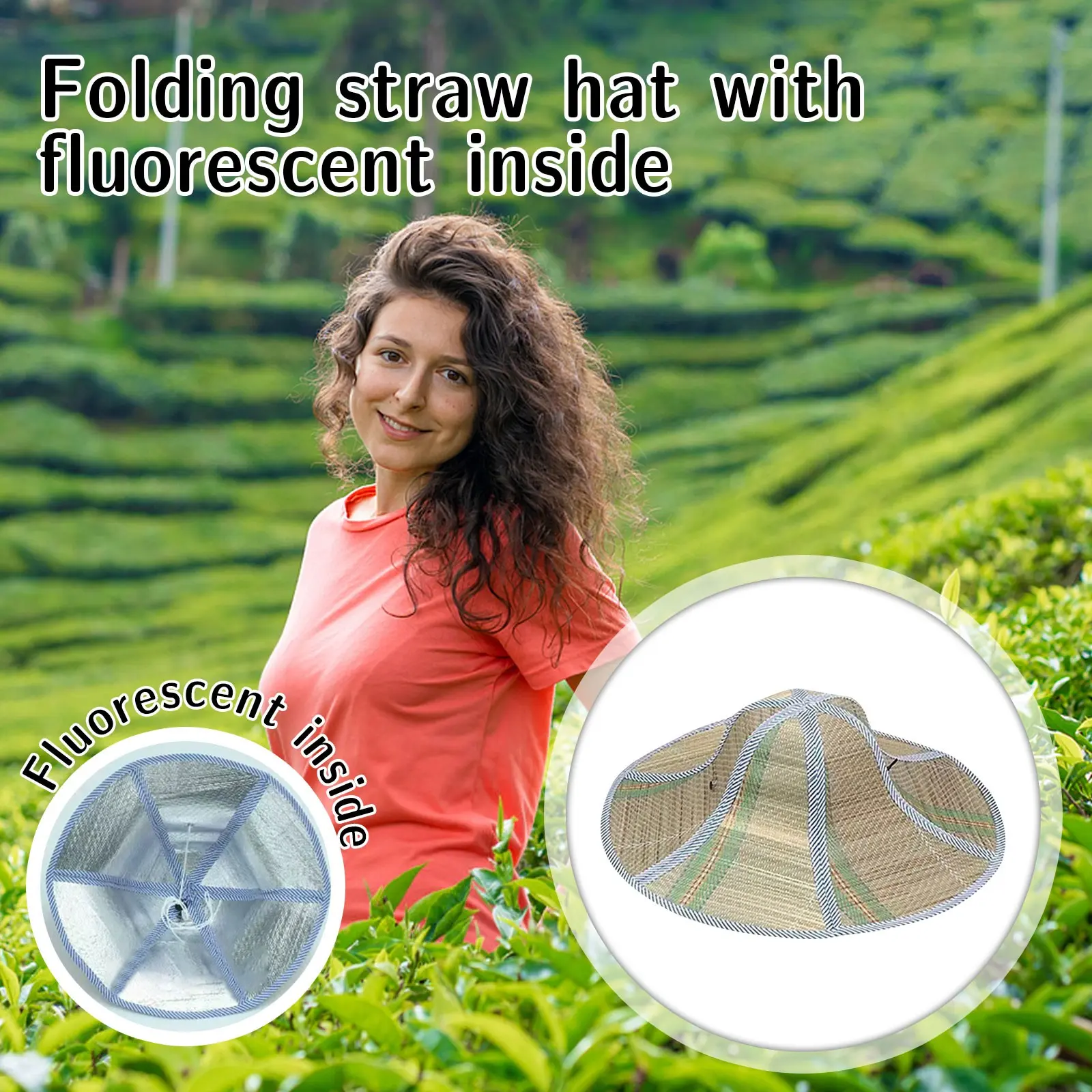 Summer outdoor insulation, thickening, dry farming, planting, flower picking, tea picking, sun protection, bamboo hat, cloak