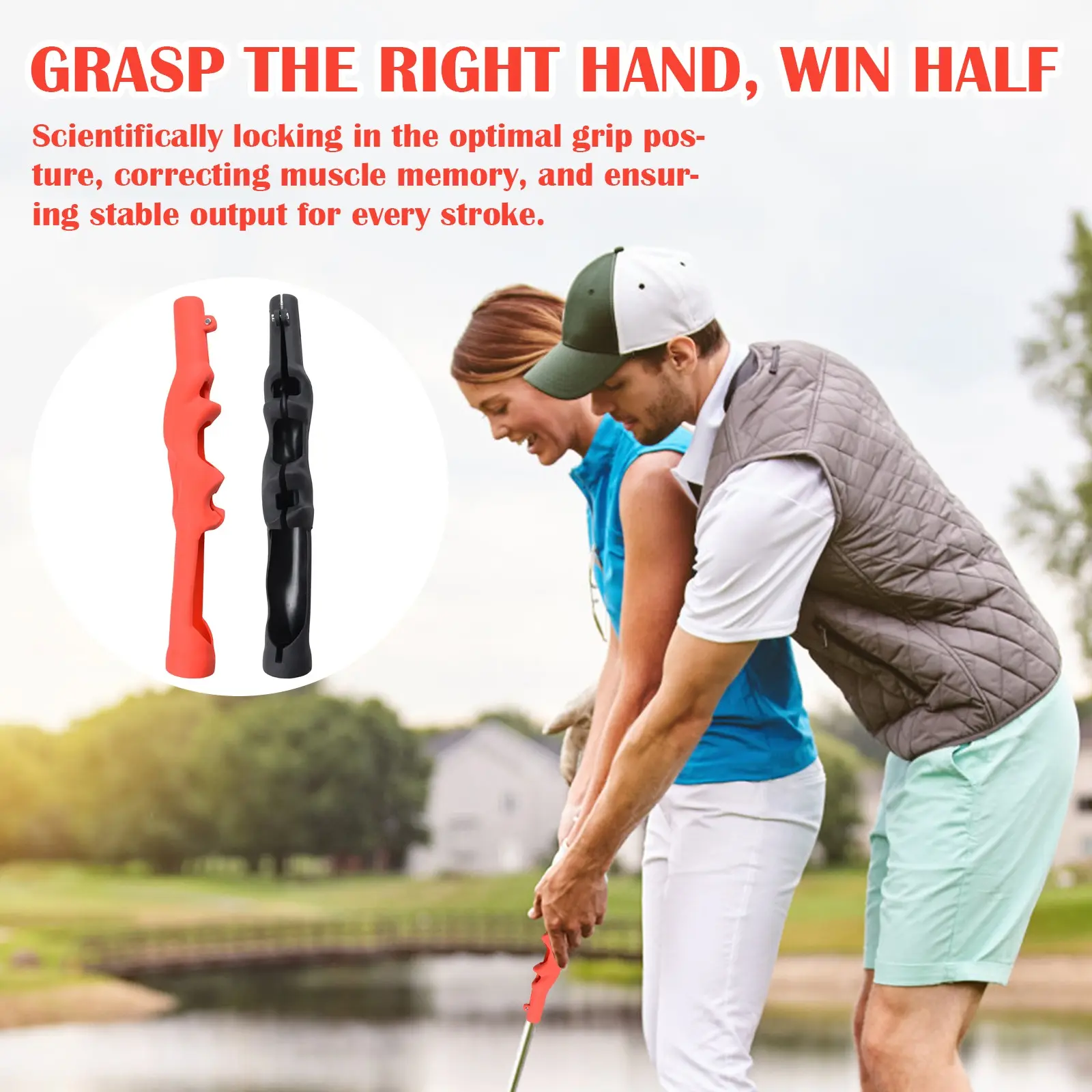 1Pcs Golf Club Grip Swing Grip Trainer Teaching Practice Aid Training Grip Golf Hand Position Training Tool for Man Woman Kids