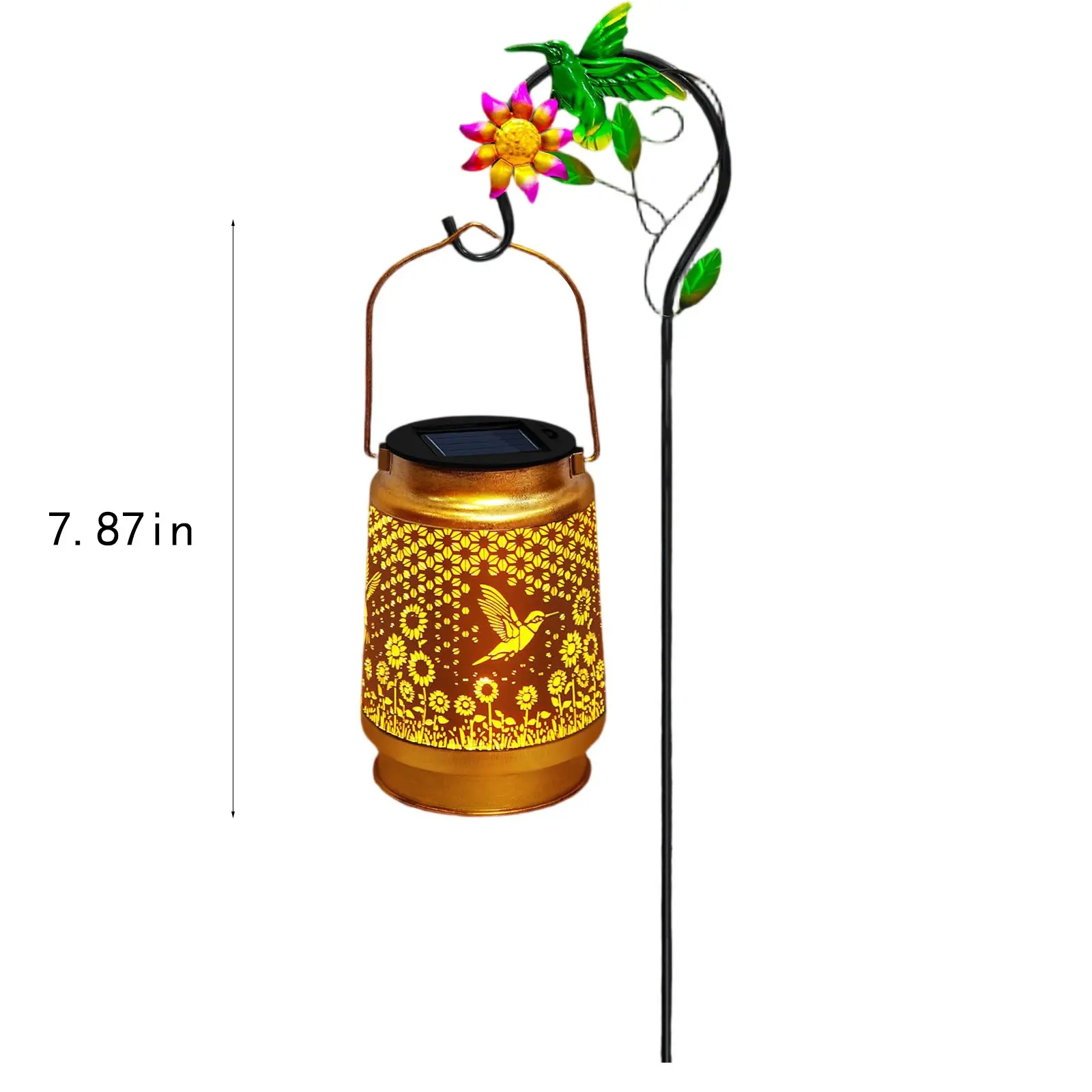 New LED Solar Retro Iron Hollow Projection Lamp for Outdoor Waterproof Courtyard Garden Lawn Decoration Atmosphere Lighting