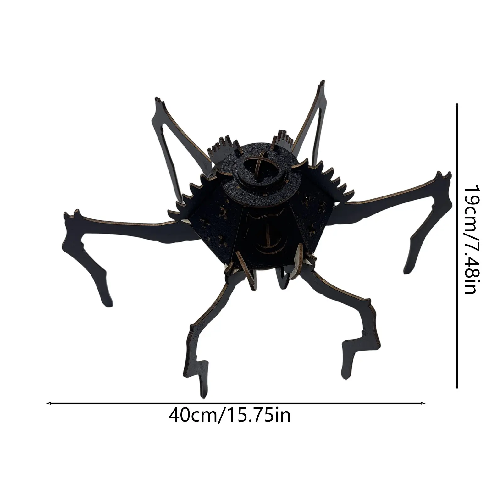 Creative Spider Ornament  Cut Wooden 3D Decorative Light-up Craft