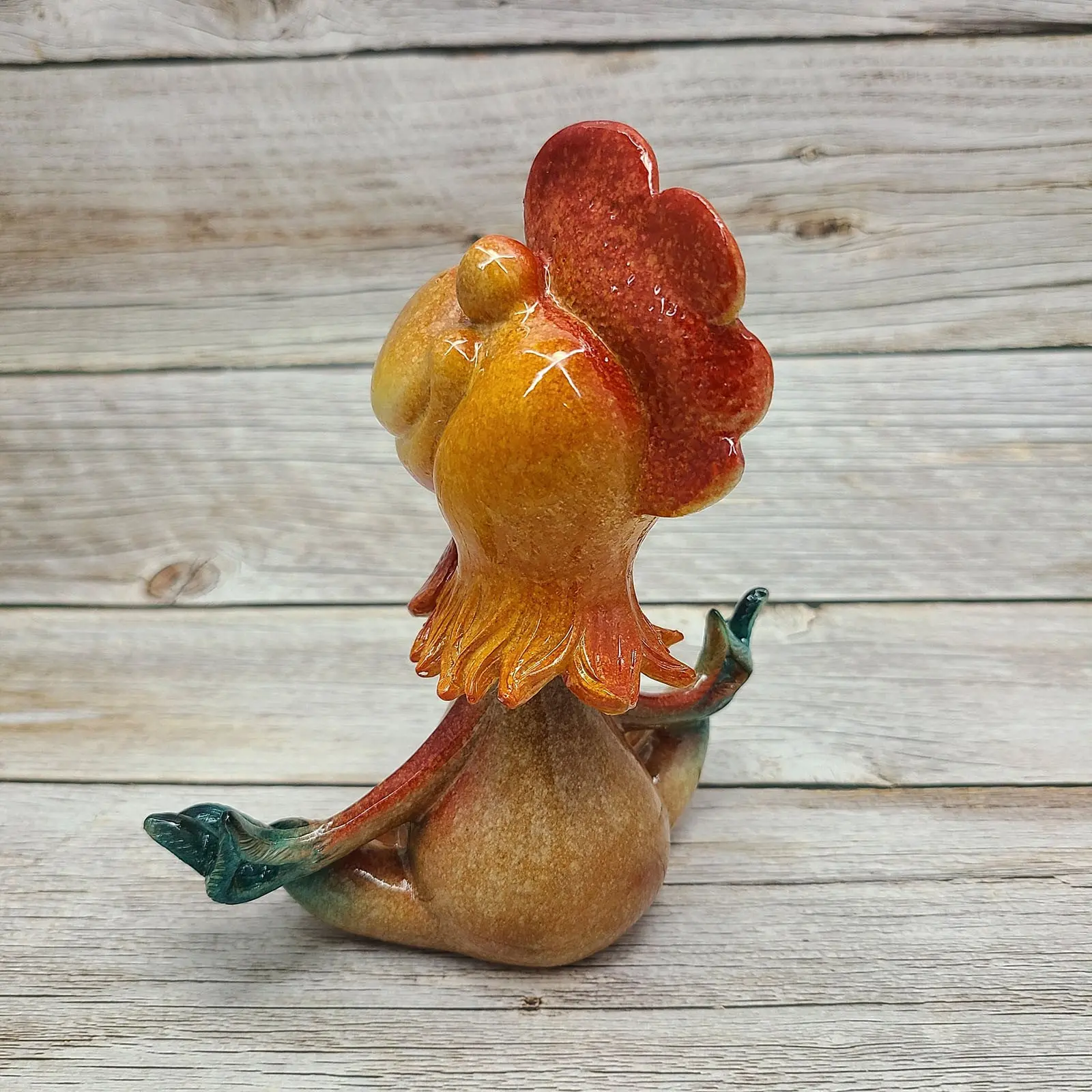 Interesting Meditation Chicken Figurine Statues Cocks Art Decoration Rooster Figurine Chicken Sculpture Ornaments