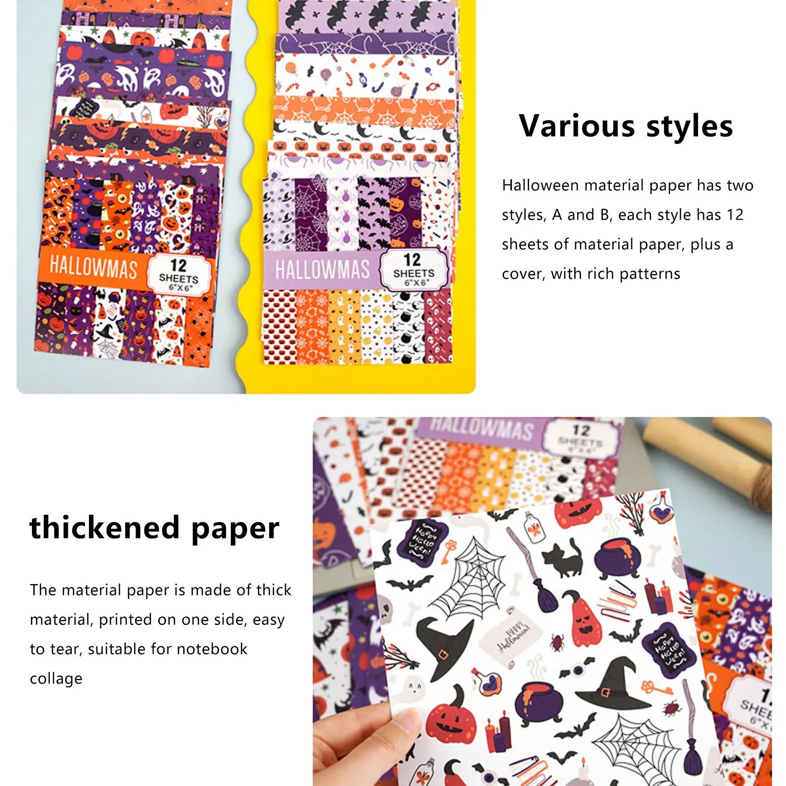 Halloween Theme Kraft Craft Paper DIY Gift Wrapping Paper Halloween Graffiti Party Star Castle Diamond Decoration Tissue Paper
