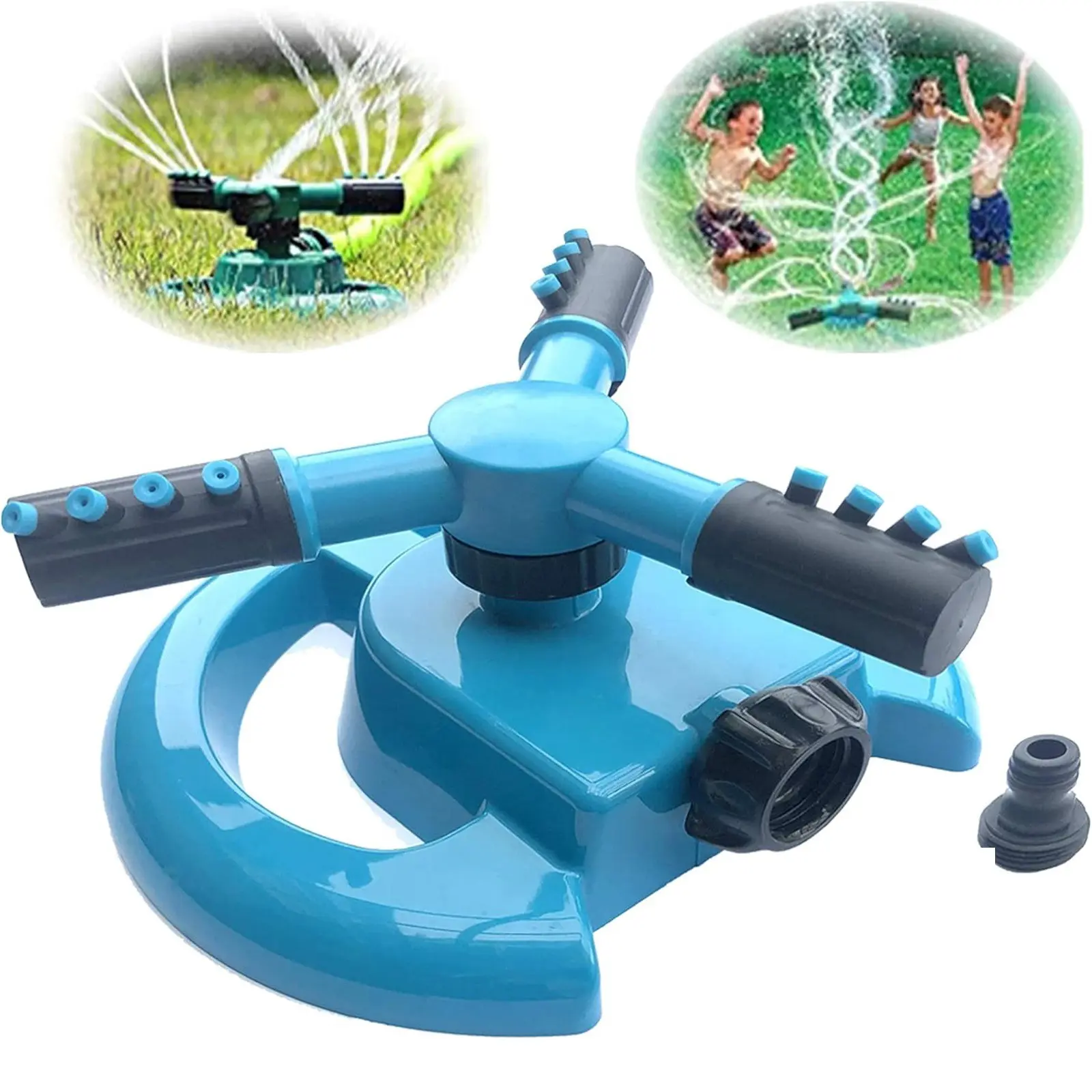 360 ° Rotating Automatic Lawn Sprinkler Lawn Small Disc Plastic Sprinkler Three-Pronged Rotatable Plastic Sprinkler Garden Too