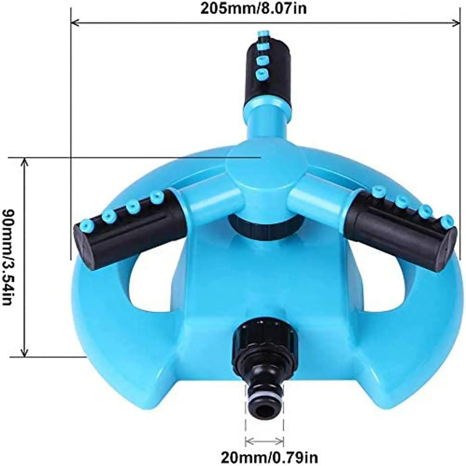 360 ° Rotating Automatic Lawn Sprinkler Lawn Small Disc Plastic Sprinkler Three-Pronged Rotatable Plastic Sprinkler Garden Too