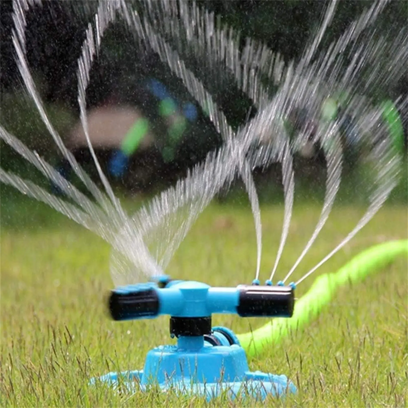 360 ° Rotating Automatic Lawn Sprinkler Lawn Small Disc Plastic Sprinkler Three-Pronged Rotatable Plastic Sprinkler Garden Too