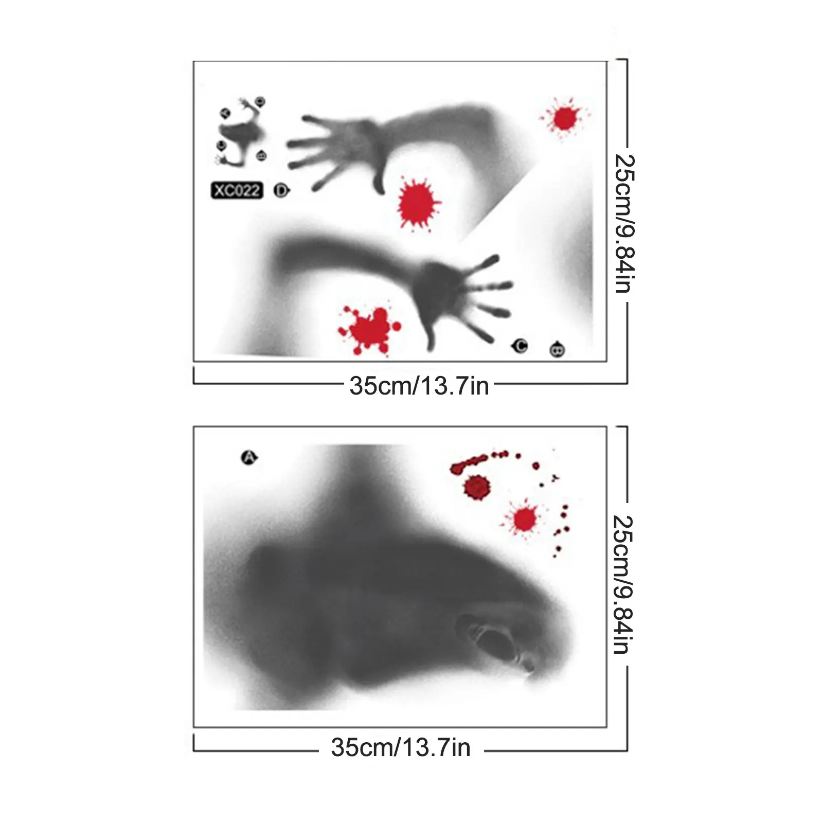 Horror Bloodstain Wall Sticker Handprint Footprint Blood Skull Window Sticker Halloween Decoration 2024 Halloween Scary Sticker