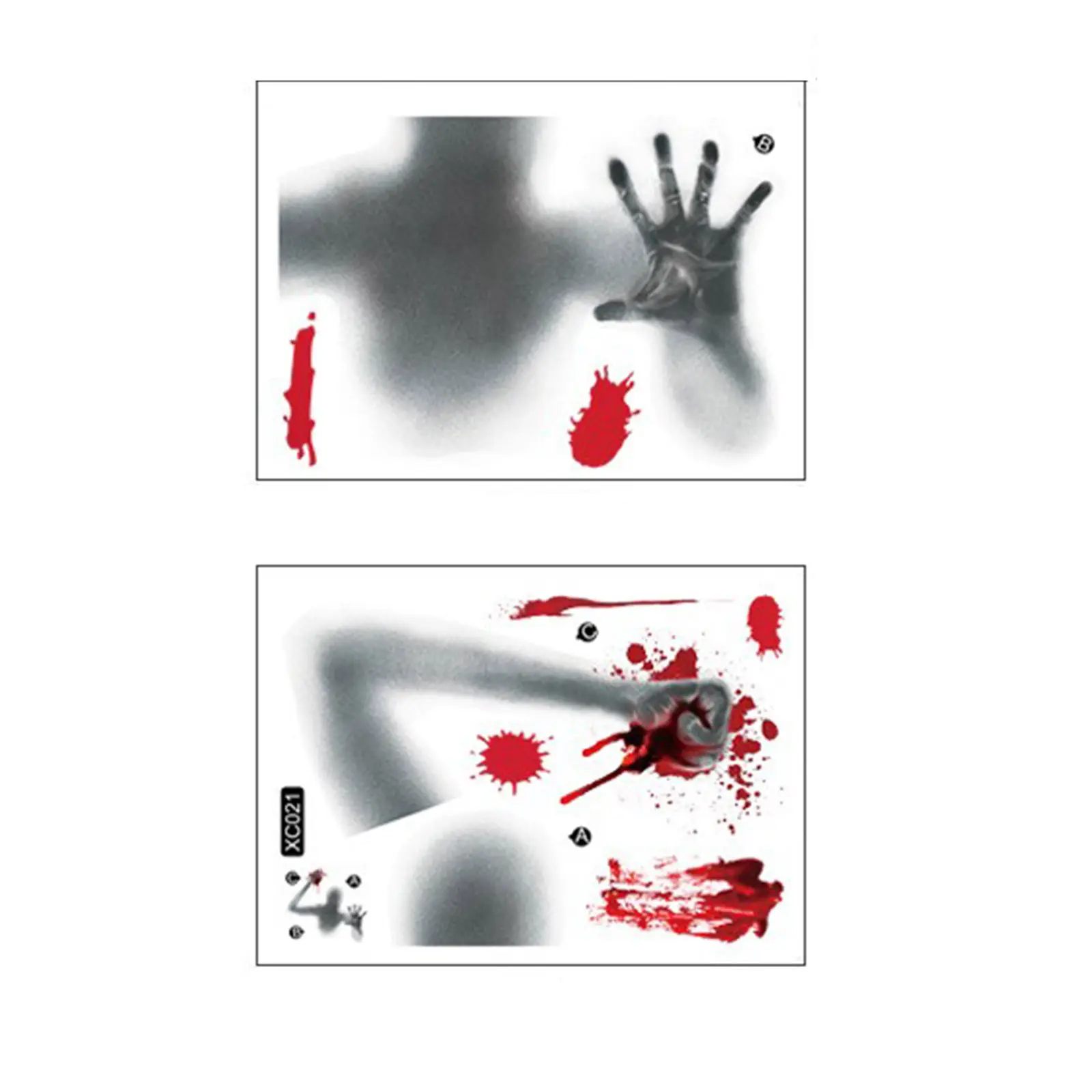 Horror Bloodstain Wall Sticker Handprint Footprint Blood Skull Window Sticker Halloween Decoration 2024 Halloween Scary Sticker