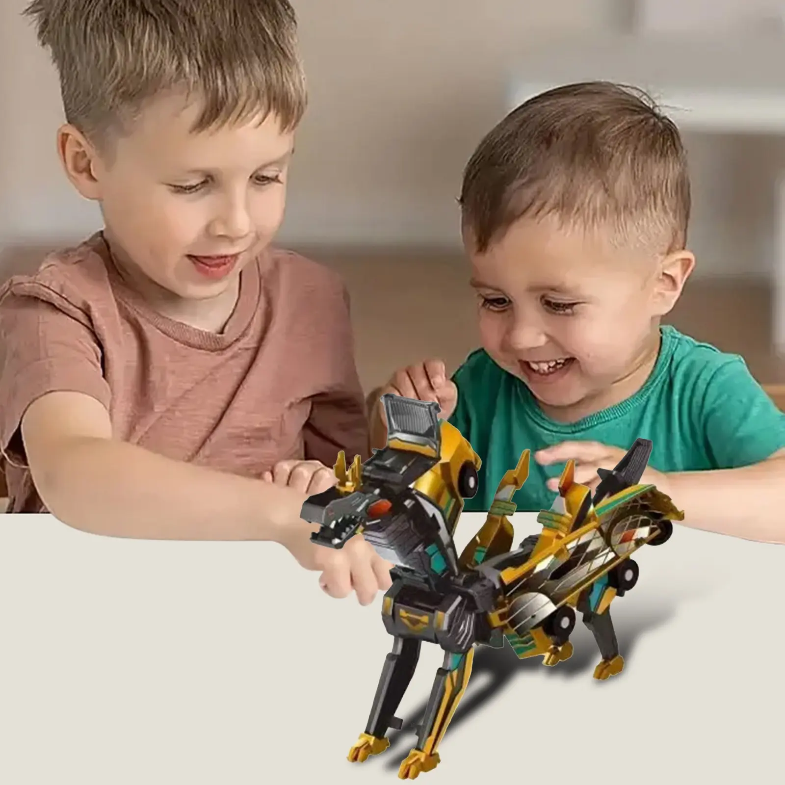 Newest 2 in 1 Magic Transformation Car Transforms into Horse Transformation Toys Magnetic Collision Deformation Car Gift