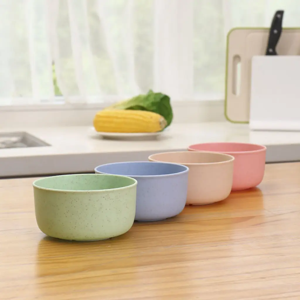 Wheat Straw Salad Bowls Unbreakable Mixing Bowls Reusable Dishwasher Microwave Safe Soup Bowls for Home Kitchen 4 Colors Optiona